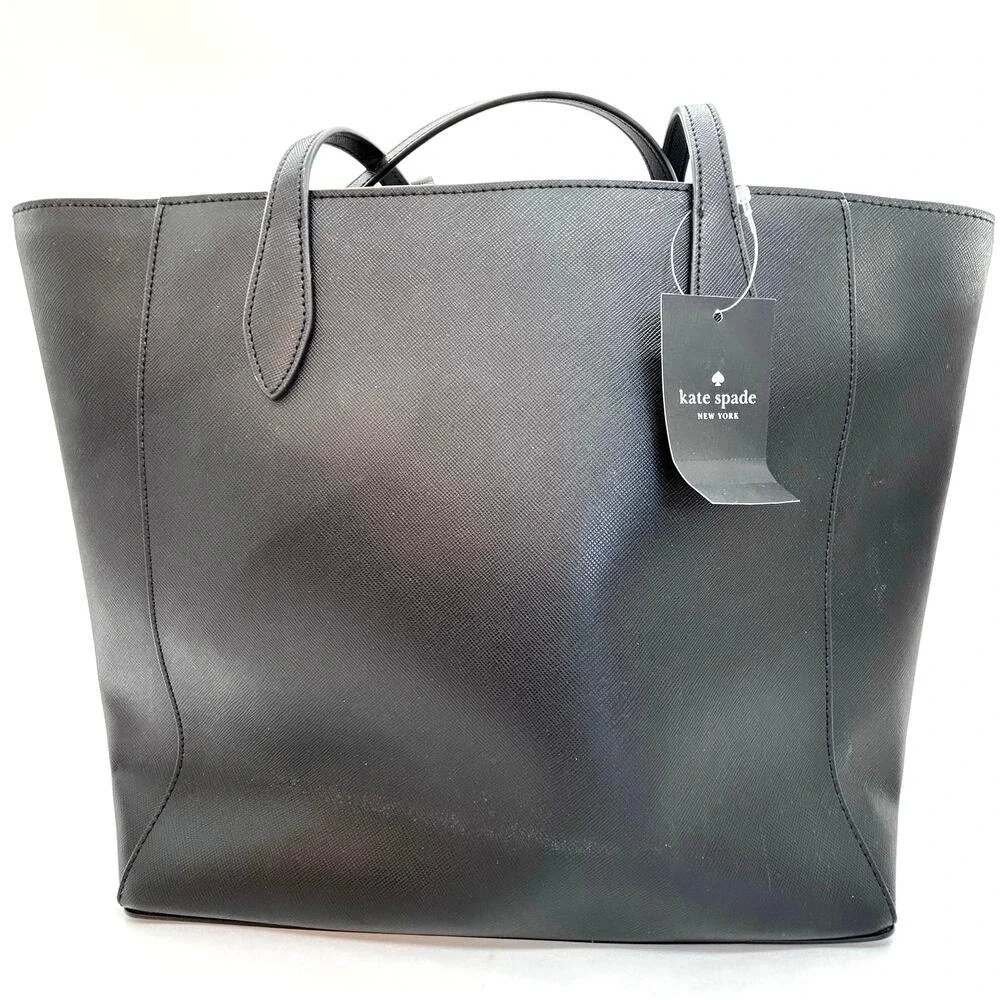 NWT Kate Spade Dana Black Saffiano Leather Tote Daisy Bag Charm MSRP $359 KG581